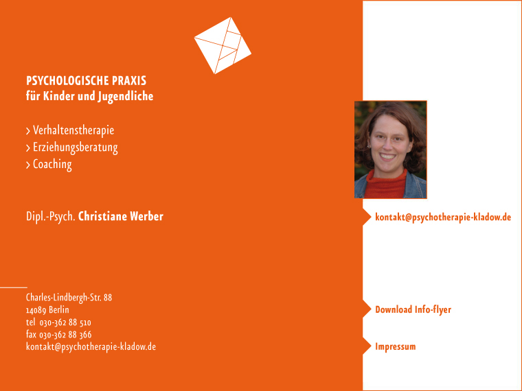 Christiane Werber - Psychologische Praxis f�r Kinder + Jugendliche - Verhaltenstherapie, Erziehungsberatung, Coaching, Berlin, Spandau, Kladow, Seeburg, Gro� Glienicke, Falkensee 